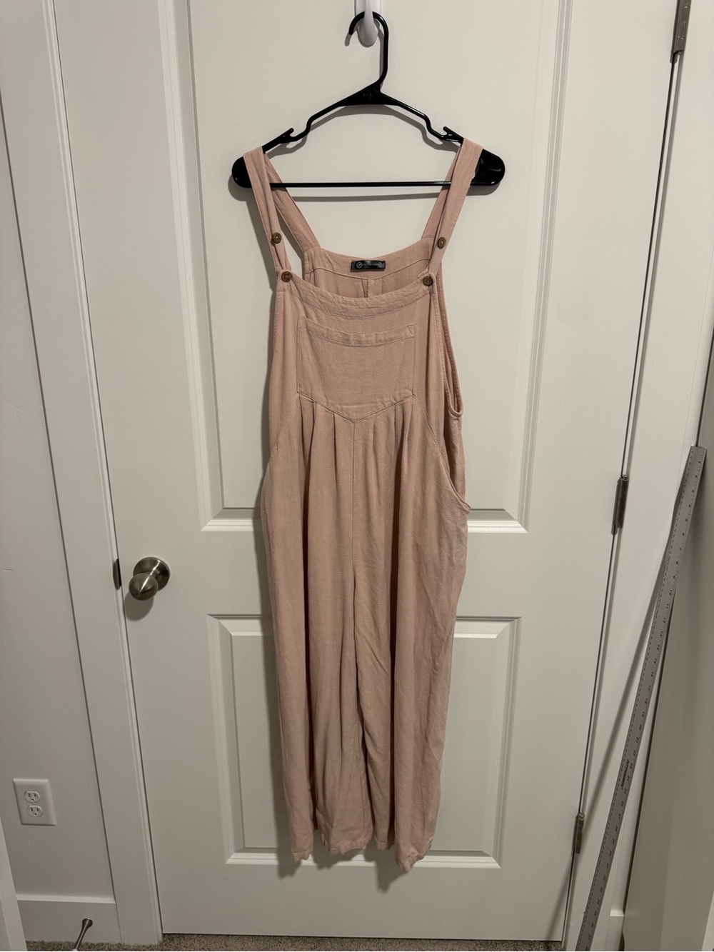 Women’s Light Pink Linen Blend Overalls